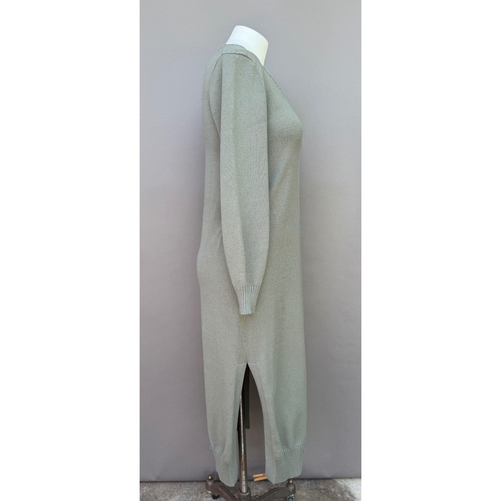 Splendid x Cella Jane Sage Green V-Neck Knit Midi Sweater Dress Size Small Earth - Picture 4 of 13